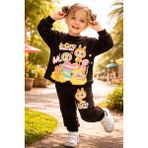 Almira Anne Bebek Kız Çocuk Için Siyah Monster Desenli Takım - Rahat ve Şık - 9 – 10 Yaş