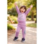 Almira Anne Bebek Kız Çocuk Mor Takım Uzun Kollu Sweat ve Alt 2-5 Yaş - 3 Yaş