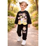 Almira Anne Bebek Kız Çocuk Siyah Monster Desenli Takım 3-10 Yaş - 4 – 5 Yaş