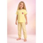 Almira Anne Bebek Yazlık Kız Çocuk Pijama Takımı Çilek Baskılı Sarı Renk Bebek Giyim - 4 - 5 Yaş