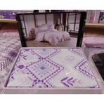 Almira Battal Ebatlarda Nevresim Takımı Ranforce Pamuklu Kumaş - Lila - Beyaz - 200 x 220 cm
