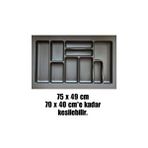 Almital 75x49 Cm 9 Bölmeli Antrasit Kaşıklık, Istediğiniz Ölçüde -, Çekmece Içi Kaşıklık