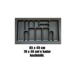 Almital 85x49 Cm Antrasit Mikro Kabartma Desenli Çekmece Içi Kaşıklık, -