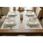 ALMITAL Amerikan Servis 48 x 30 cm 4 Adet Beyaz Nokta Desenli Suni Deri - 30 x 48 cm