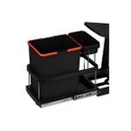 Almital Dolap içi Teleskopik Raylı ANTRASİT Çöp Kovası 16+1 Litre, minimum kapak genişliği 45 cm.