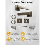 ALMITAL Lusso Inox Kare Rozetli Kapı Kolu Lüks Oda Kapı Kolu