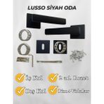 ALMITAL Lusso SİYAH Kare Rozetli Kapı Kolu Lüks Oda Kapı Kolu - Siyah