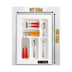 almital mobilya aksesuarları furniture accessories 37x49 Cm 6 Gözlü Beyaz Çekmece Içi Mikro Kabartma Desenli Kaşıklık 31x41 Cm'e Kadar Kesebilirsiniz