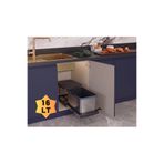 almital mobilya aksesuarları furniture accessories Cassone 16 Litre Kısa (Eviye altı dolaba uygun) Dolap içi Raylı Antrasit Paslanmaz Krom Çöp Kovası - Kapak Genişliği 40 cm