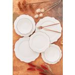 Almond Rose Line 24 Parça 6 Kişilik Porselen Yemek Takımı