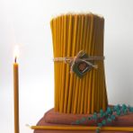Almumu Mum Dilek Mumu Doğal Petek Ince Uzun Parti Nişan Düğün Ritüel Doğum Günü Mum 15 Adet Beeswax Candle (Sarı)