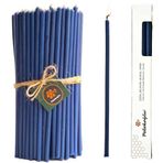 almumu Mum Petekoğlu Dilek Mumu Doğal Petek İnce Uzun Parti Nişan Düğün Ritüel Doğum Günü Mum 15 Adet Beeswax Candle (Koyu Mavi)