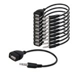 Alnico 5 adet 3.5mm Erkek AUX Ses Jakı Fişi USB 2.0A Dişi Jak OTG Kablosu Dönüştürücü Kurşun Adaptör Kablosu Araba Aux Portu için