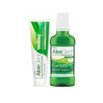 AloeDent Doğal Aloevera ile Ekstra Beyazlatıcı Diş Macunu 100 ml Alkolsüz ve Florürsüz Ağız Kokusu Önleyici Doğal 250 ml Ağız Bakım Suyu
