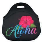 Aloha Designs ALOHA Neopren Öğle Yemeği Çantası Seyahat Sıçramaya Dayanıklı Yalıtımlı Öğle Yemeği Tote Yıkanabilir öğle yemeği kabı kutusu iş piknik Çantaları 1 Aloha Çıkartması ile