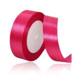 ALOHOVME Sıcak Pembe Kurdele 20 mm, 23 Metre Saten Kumaş Kurdeleler Hediye Paketleme, El işi, Yay Yapımı, Çiçekçi Buketleri, Kendin Yap Dikiş Projeleri, Doğum Günü, Bebek Partisi ve Düğün Pastası Süslemeleri