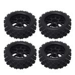 Alomejor 1/10 RC Off Road Tekerlekler Ve Lastikler, Değiştirme Için Yıldız Desenli Siyah Hub Ile 4 Adet RC Kamyon Lastikleri