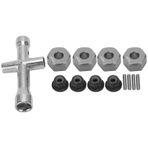 Alomejor 12 mm Tekerlek Göbeği Altıgen Adaptör Seti M4 Kaymaz Somunlar Kilit Pimleri Çapraz Anahtar 1/10 RC Araba (Titanyum) için
