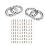 Alomejor 4 adet jant sabitleme halkası, alüminyum alaşım yedek 1,9 inç jant, Beadlock halka, eksenel SCX10 90046 1/1 için (gümüş)