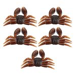 Alomejor 5 Adet/Set Balık Yemleri PVC Yumuşak Yapay Yengeç Yemleri Gerçekçi Olta Kancaları Balıkçılık Takımı Aksesuarları (Kahverengi)