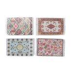 Alomejor Bebek Evi Vintage Kilim, 4 Adet, Dekorasyon için Renkli Türk Tarzı Minyatür Halı, Güzel Tasarım
