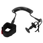 Alomejor Bodyboard Sarmal Bilek Kayışı 5.5MM/5ft Yastıklı Ayarlanabilir Tasma Bilekler Çapalar Sörf Aksesuarları (BLACK)