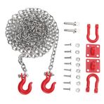 Alomejor Katı Metal RC Çekme Kancası Zincir Seti 1/10 Ölçekli Tırmanma RC Araba Için Çekici Görünüm