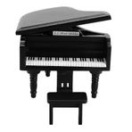 Alomejor Mini Dollhouse Piyano, Çocuk Bebek Severler Için 1:12 Bebek Evi Aksesuar Aksesuarı Için Tabure Ile Ahşap Kuyruklu Piyano (BLACK)