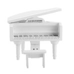 Alomejor Mini Dollhouse Piyano, Çocuk Bebek Severler Için 1:12 Bebek Evi Aksesuar Aksesuarı Için Tabure Ile Ahşap Kuyruklu Piyano (WHITE)