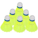 Alomejor Raketle 6 adet Profesyonel Badminton Topu Sarı Naylon Raketle Kapalı Doğa Sporları Uygulama Eğitimi Badminton