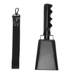 Alomejor Spor Etkinlikleri Konserleri Amigoluk Için 9 inç Çelik İnek Çanı Premium Gürültü Yapıcı PVC Sap (BLACK)