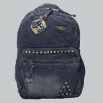 Alone 5118 Yeşil Denim Zımbalı Kot Sırt Çatası