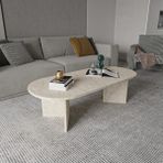 Alonex Diana Elips Mermer Desenli Orta Sehpa Modern Sehpa - TRAVERTEN