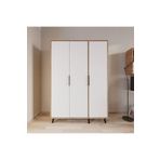 ALONEX HOME Aden 3 Kapılı Elbise Dolabı Full Beyaz