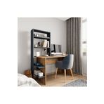 Alonex Home Mobilya Antrasit Kitaplikli Calisma Masasi , Ders Calisma Masasi , Rafli Calisma Masasi