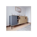Alonex Home Mobilya Tarz Konsol 4 Kapakli, Rafli , 180 Cm , Yemek Odasi , Ofis, Salon Unite (Antrasıt-Yunus)