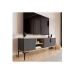 ALONEX HOME Tarz (FULL ANTRASİT) , 150 Cm Tv Ünitesi , Tv Sehpası ,raflı Tv Ünitesi Konsol, Modern Tv Ünitesi