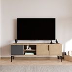 Alonex Home Tarz Sepet-Antrasit, 150 Cm Tv Ünitesi , Tv Sehpası ,Raflı Tv Ünitesi Konsol