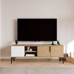 Alonex Home Tarz Sepet-Beyaz , 150 Cm Tv Ünitesi , Tv Sehpası ,Raflı Tv Ünitesi Konsol