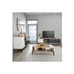 ALONEX HOME Tarz Tv Ünitesi 180 Cm-orta Sehpa-konsol 180 Cm 3'lü Set Beyaz-antrasit Rengi