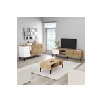 Alonex Home Tarz Tv Unıtesı 180 Cm-Orta Sehpa-Konsol 180 Cm 3'Lu Set Beyaz Rengı