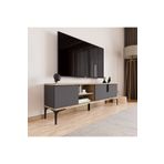 ALONEX HOME Tv Ünitesi , Raflı Tv Sehpası , 180 Cm Tv Konsolu, Ekonomik T V Ünitesi (FULL ANTRASİT)