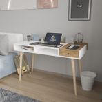 Alonexhome Flex Çalışma Masası, Kitaplık Sepet-Beyaz - 120X53