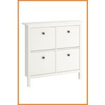 Alony Home Ayakkabı Dolabı 4 Kapaklı Ayaklı Kulplu Ayakkabılık 107x101x22 Cm Beyaz