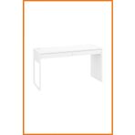 Alony Home Çalışma Masası 2 Çekmeceli Çelik Ayaklı Mdf Sunta Panel Bilgisayar Ofis Ders Laptop 142x75x50 Beyaz