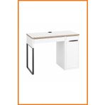 Alony Home Çalışma Masası Dolaplı Çekmeceli Çelik Ayaklı Sunta Panel Bilgisayar Laptop Ofis 105x75x50 Beyaz
