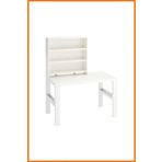 Alony Home Çocuk Çalışma Masası Kitaplıklı Yüksekliği Ayarlanabilir Çelik Ayaklı Mdf Panel 96x132x58 Beyaz