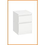 Alony Home Dolap Komodin 2 Çekmeceli Mdf Sunta Şifonyer Eşya Yatak Odası Yan Sehpa 35x49x40 Beyaz