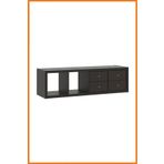 Alony Home Duvar Rafı Çekmeceli Mdf Yatay Dikey Kitaplık Çerçevelik Saksılık Çiçeklik 42x147x39 Kahverengi