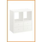 Alony Home Duvar Rafı Çekmeceli Mdf Yatay Dikey Kitaplık Çerçevelik Saksılık Çiçeklik 77x77x39 Beyaz